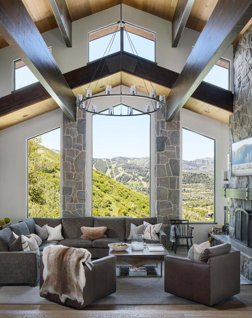 luxury home building in park city: modern cabin style home done by sherman homes